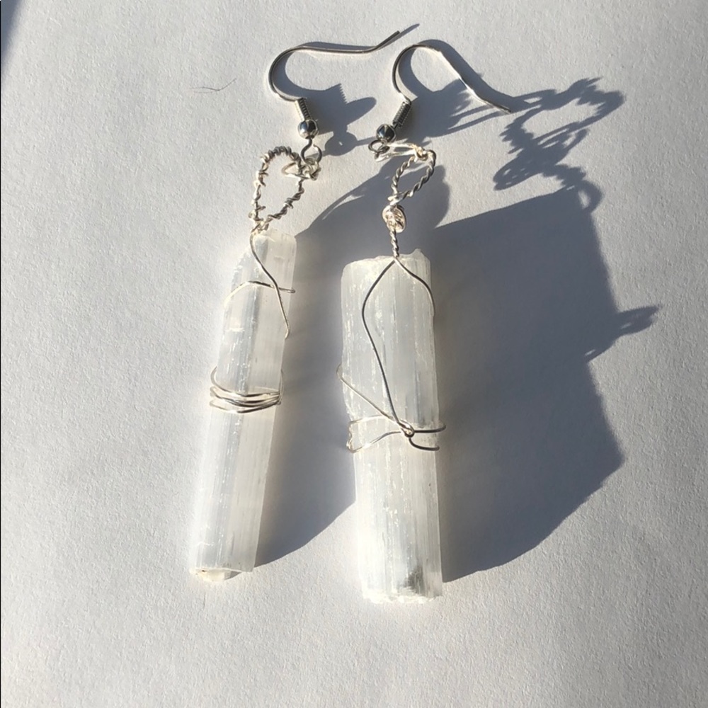 Handmade Selenite Earrings